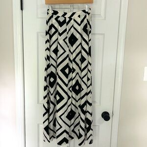 Painted Threads Cream and Black Chevron Maxi Skirt